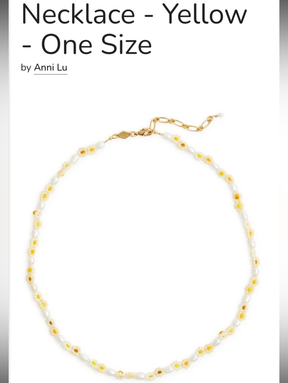 Anni Lu 18K Gold Plated Daisy Flower Necklace - White & Yellow - Picture 2 of 7